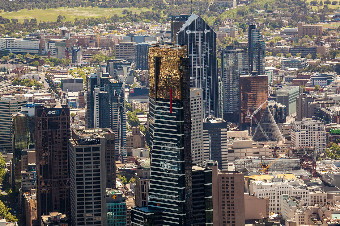 Aerial view of the Eureka Skydeck 88 with the skydeck open, Australia