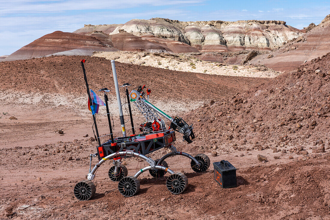Mars-Rover der Northeastern University. University Rover Challenge, Mars Desert Research Station, Utah. Northeastern University Mars Rover Team, Boston, USA