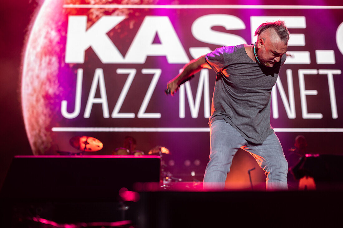 Spanish artist Kase.O and Jazz Magnetism perform live at Vive Latino 2022 Festival in Zaragoza, Spain