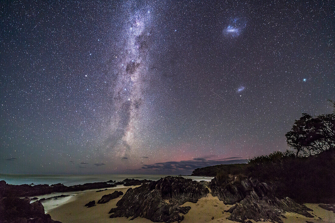 The wonders of the southern hemisphere sky rising over the Tasman Sea at Cape Conran, on the Gippsland Coast of Victoria. Australia, on March 31, 2017.