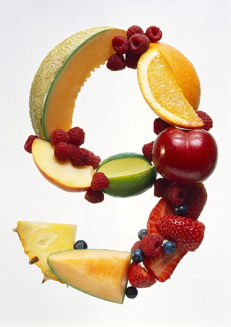 Fruit Forming the Number 9
