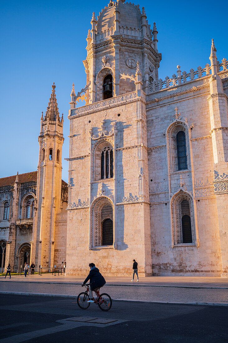 Jeronimos Monastery or Hieronymites Monastery at sunset, Belem, Lisbon, Portugal