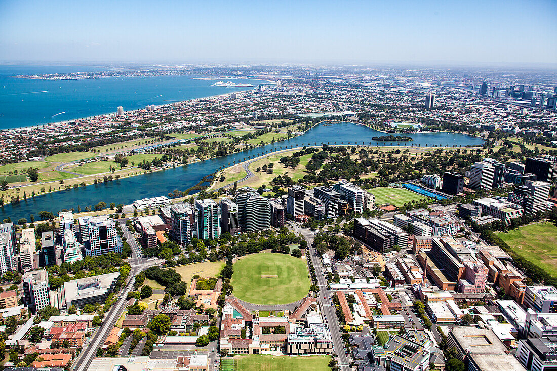 Luftaufnahme von St. Kilda in Melbourne, Australien