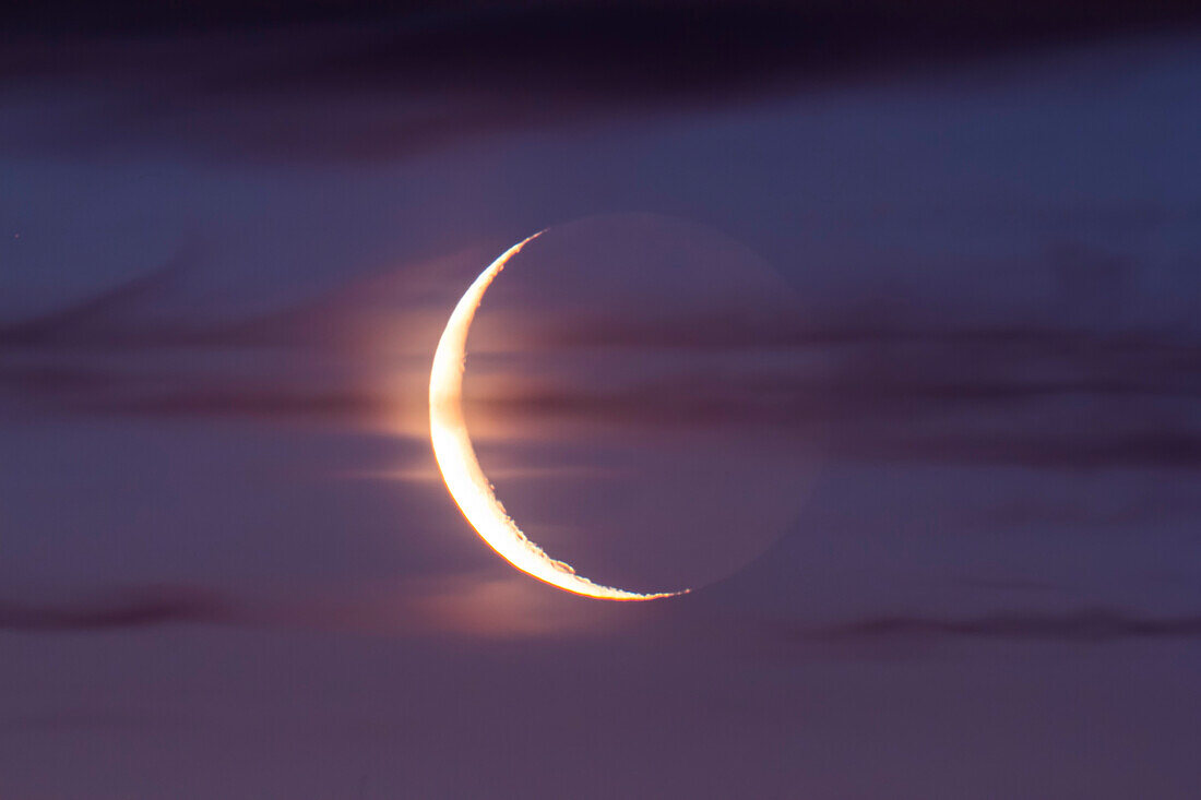 The rising waning crescent Moon on the morning of June 16, 2012, taken from home through the 130mm apo refractor at f/6 and with the Canon 60Da.