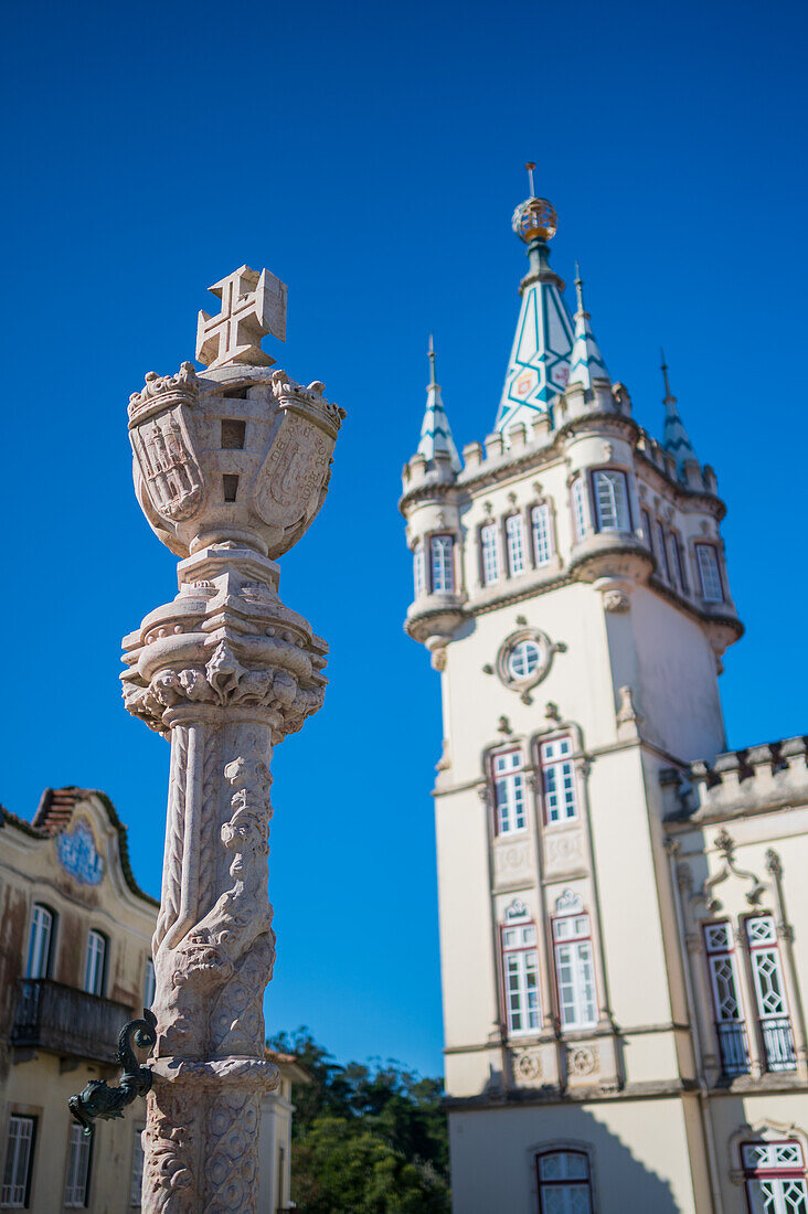 Town Hall of Sintra (Camara Municipal de Sintra), remarkable building in Manueline style of architecture, Portugal