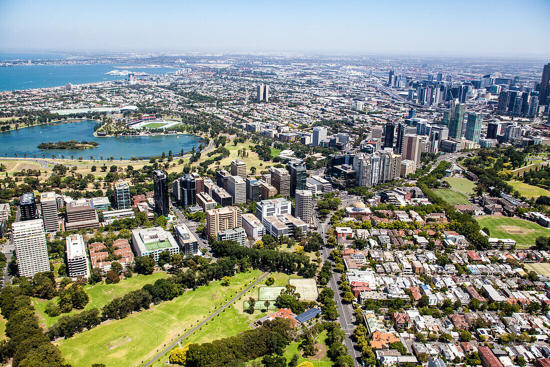 Luftaufnahme von St. Kilda in Melbourne, Australien