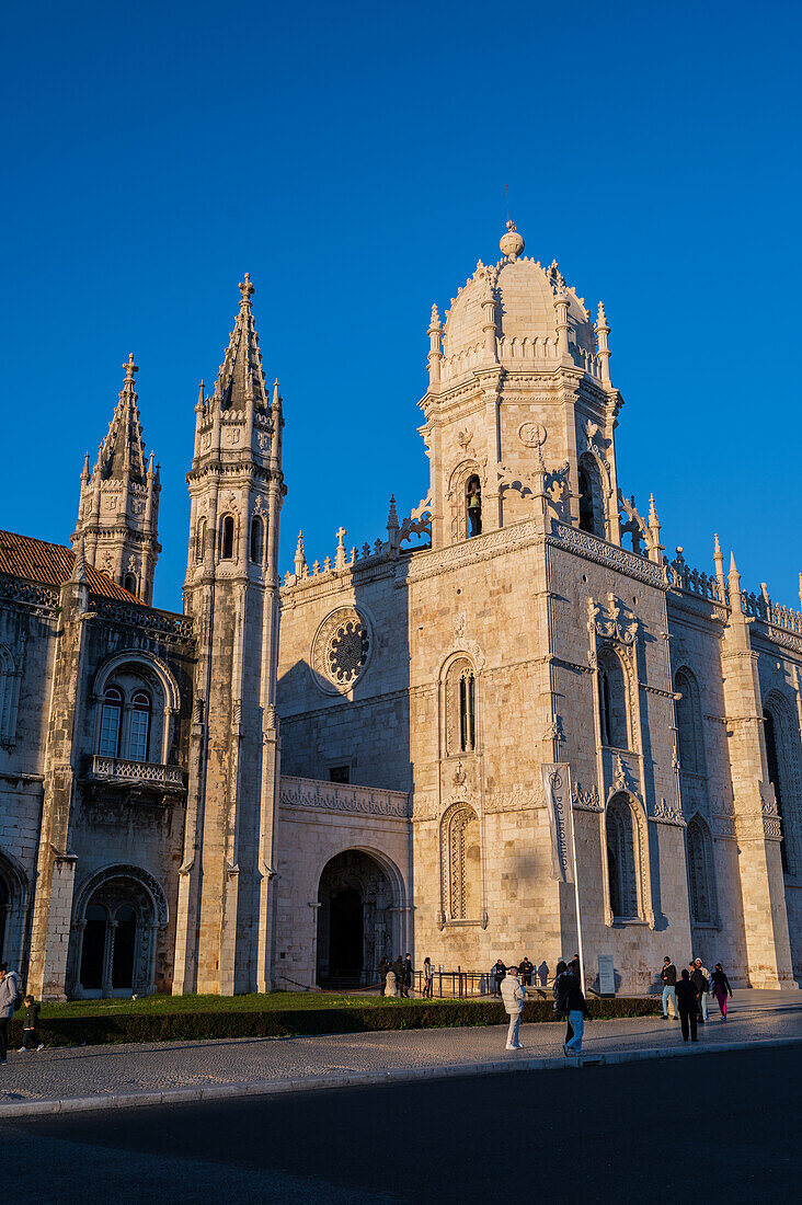 Jeronimos Monastery or Hieronymites Monastery at sunset, Belem, Lisbon, Portugal