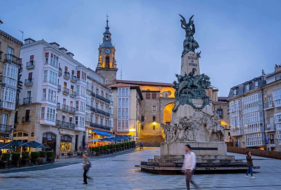 Plaza de la Virgen Blanca, Vitoria-Gasteiz, Alava, Basque Country, Spain