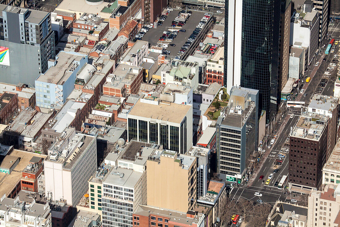 Aerial view of Melbourne CBD, Australia