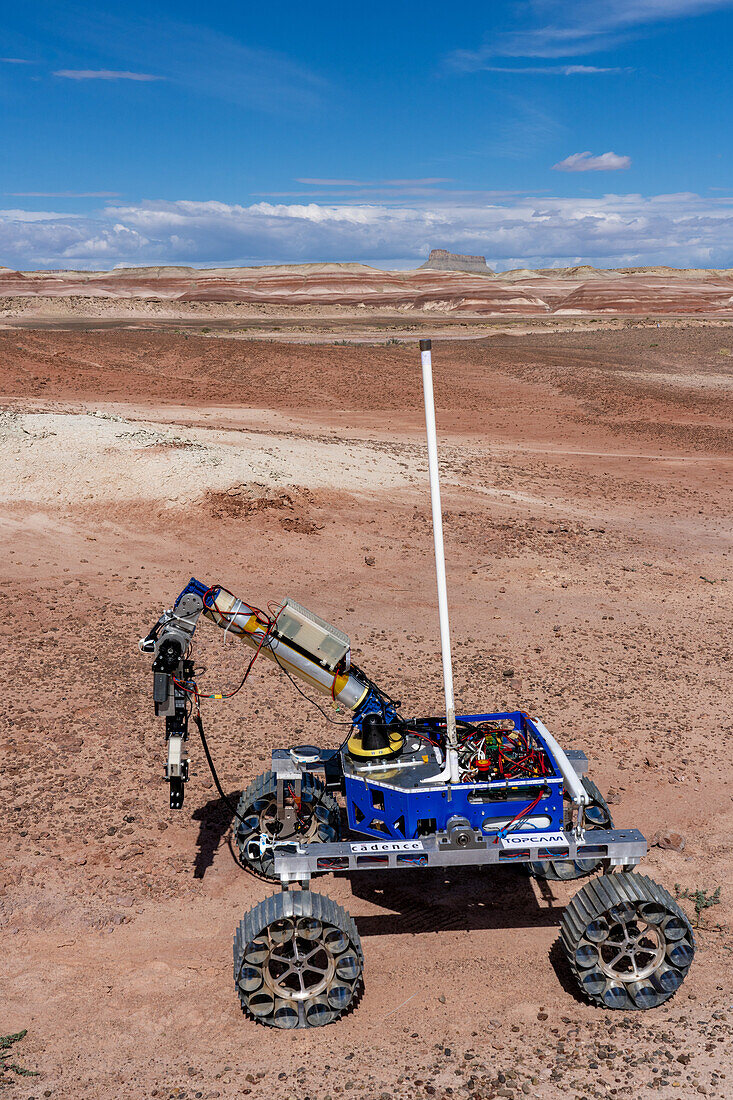 Der OzU Mars Rover im Rahmen der University Rover Challenge, Mars Desert Research Station in der marsähnlichen Wüste in Utah. Ozyegin Universität, Istanbul, Türkei