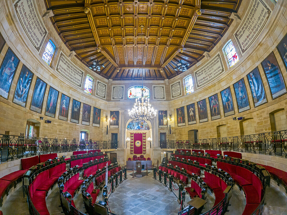 The assembly chamber of Casa de Juntas de Gernika, Gernika, Basque Country, Spain