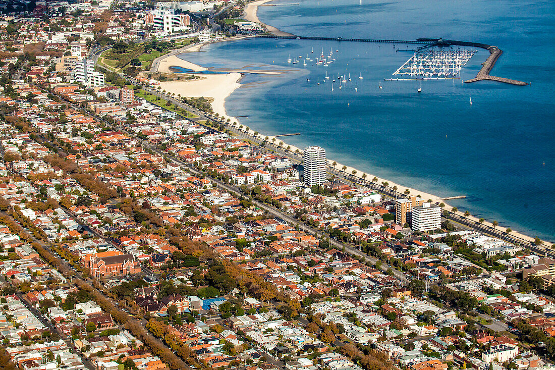 Luftaufnahme des Middle Park in Melbourne, Australien