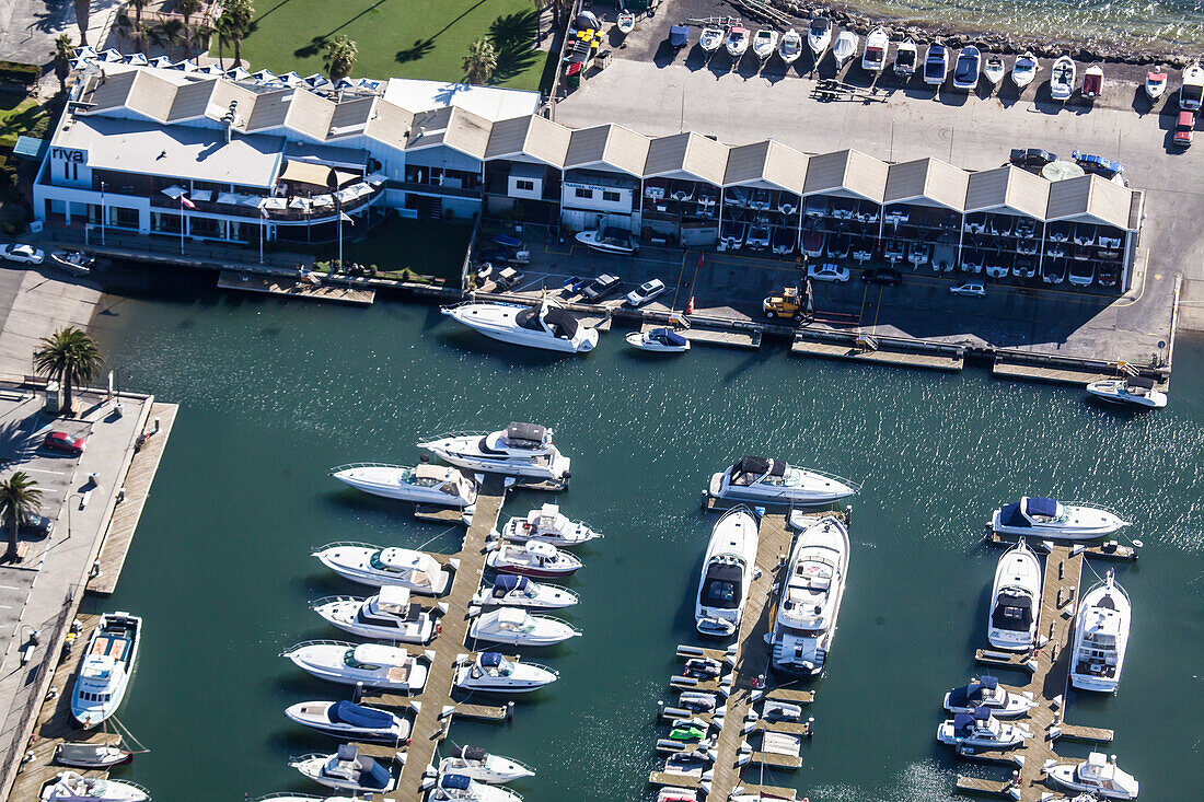 Luftaufnahme des St. Kilda Yachthafens, Australien