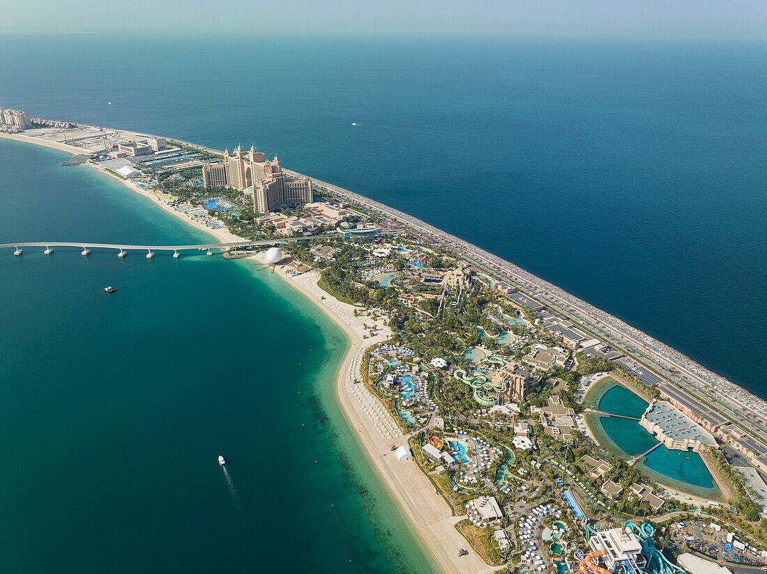 Luftaufnahme von Palm Jumeirah, Dubai, Vereinigte Arabische Emirate, Naher Osten