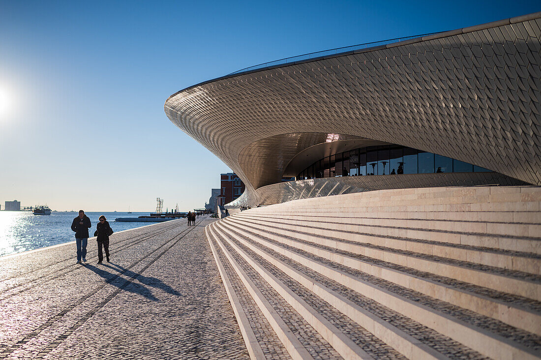 MAAT (Museum of Art, Architecture and Technology) designed by the British architect Amanda Levete, Belem, Lisbon, Portugal