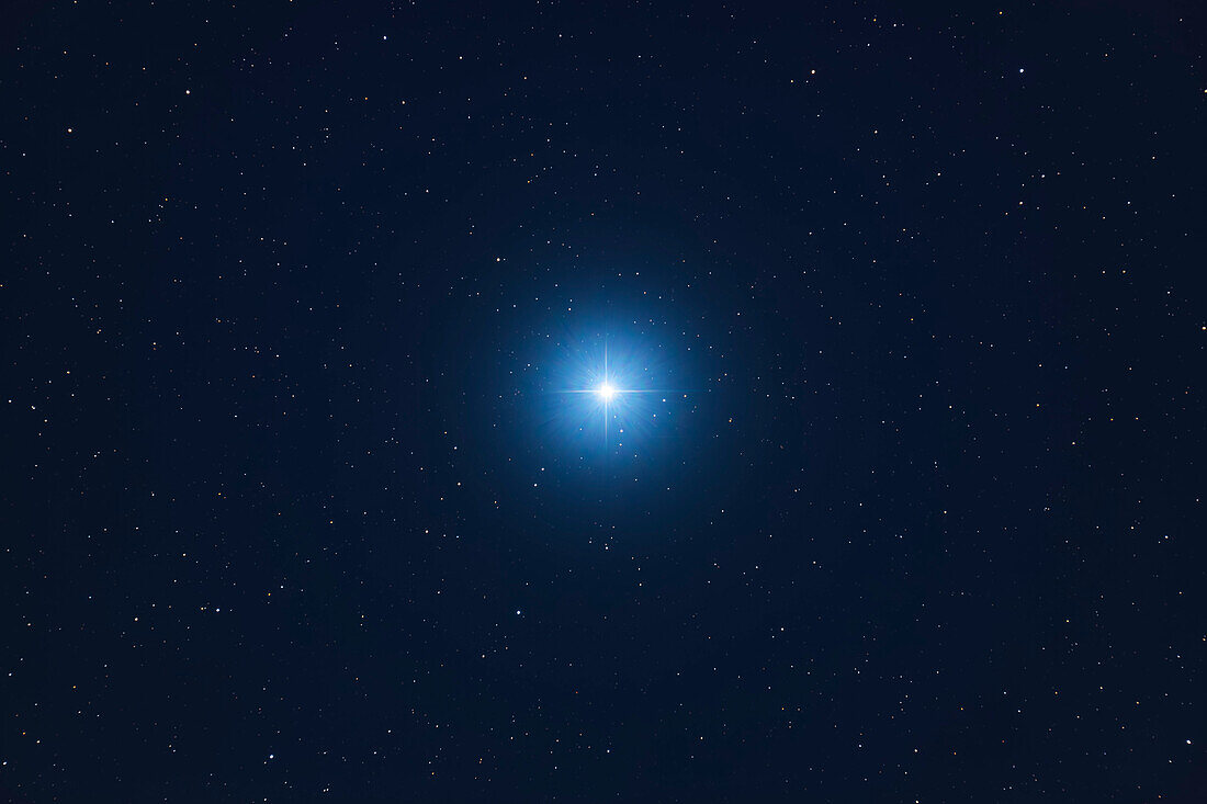 A closeup of Sirius in Canis Major, taken in moonlight, with the 130mm f/6 apo refractor.