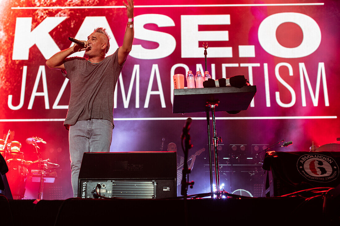 Spanish artist Kase.O and Jazz Magnetism perform live at Vive Latino 2022 Festival in Zaragoza, Spain