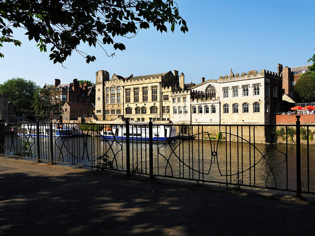 The Guildhall across the River Ouse, York, Yorkshire, England, United Kingdom, Europe