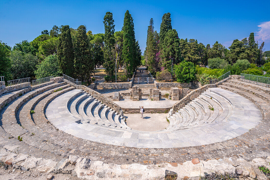 Blick auf das Römische Odeon von Kos, Kos-Stadt, Kos, Dodekanes, Griechische Inseln, Griechenland, Europa