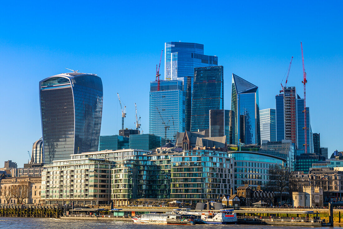 City of London skyline, River Thames, London, England, United Kingdom, Europe