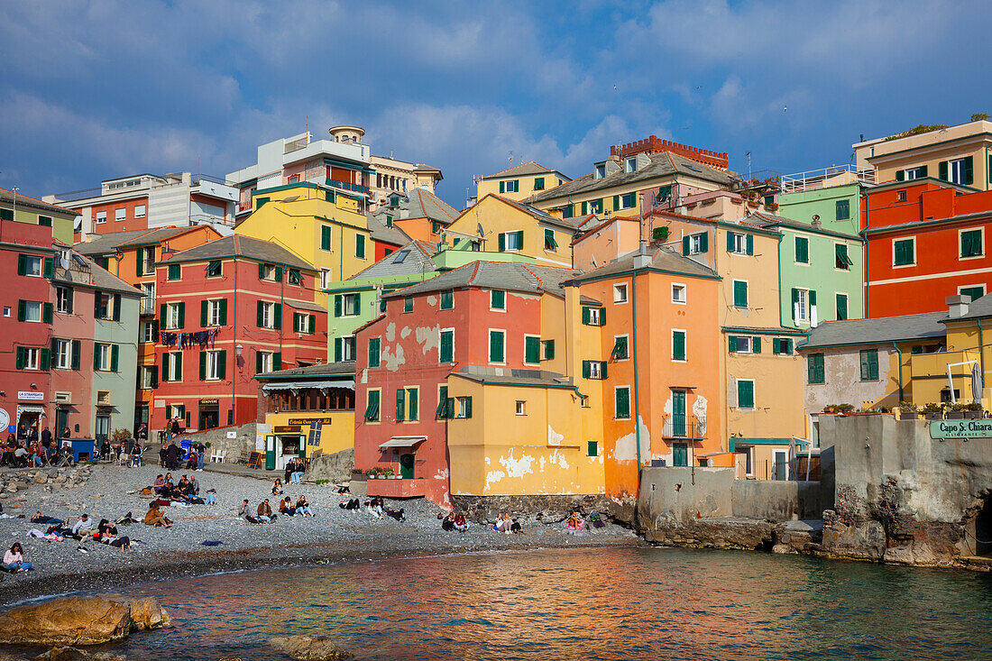 Boccadasse, a fishing village on the outskirts of the city of Genoa, Liguria, Italy, Europe
