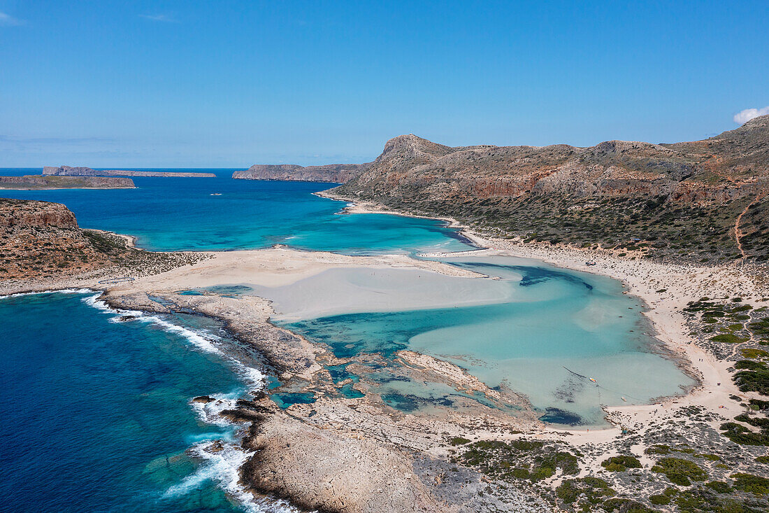 Balos Beach and Bay, Peninsula of Gramvousa, Chania, Crete, Greek Islands, Greece, Europe