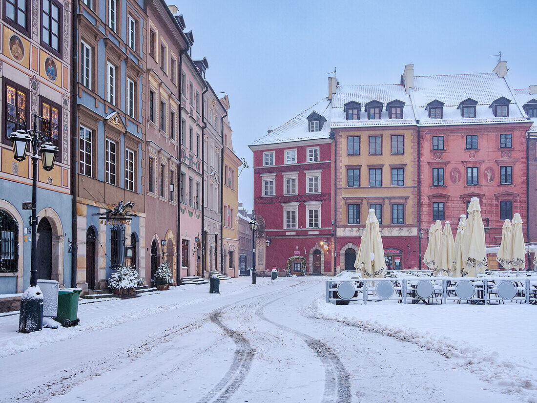Altstädter Hauptmarkt, UNESCO-Welterbe, Winter, Warschau, Woiwodschaft Masowien, Polen, Europa