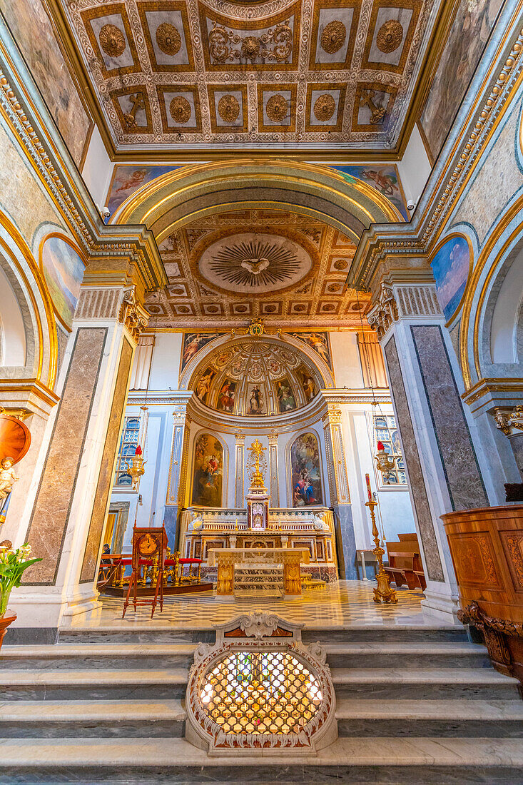 Interior, The Basilica di Sant'Antonino, Sorrento, Campania, Italy, Europe