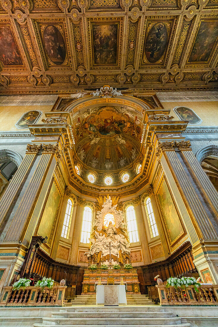 Interior of Naples Cathedral, Naples, Campania, Italy, Europe