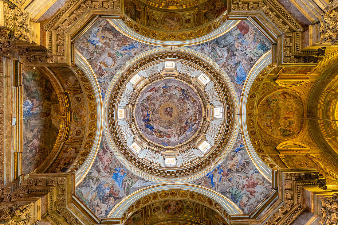 Dome of the Royal Chapel of the Treasure of St. Januarius (San Gennaro), Naples Cathedral, Naples, Campania, Italy, Europe