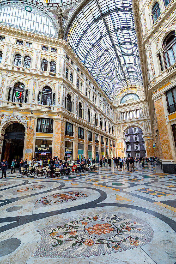 Interior of Galleria Umberto l, Naples, Campania, Italy, Europe