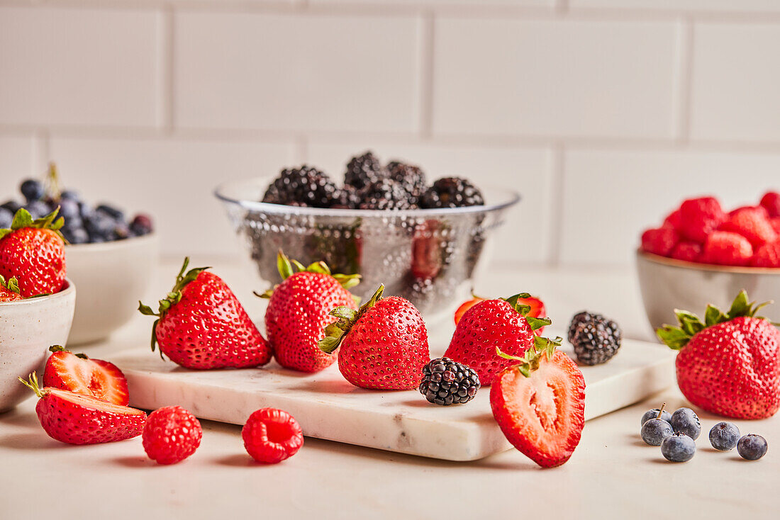 Fresh fruit on kitchen counter