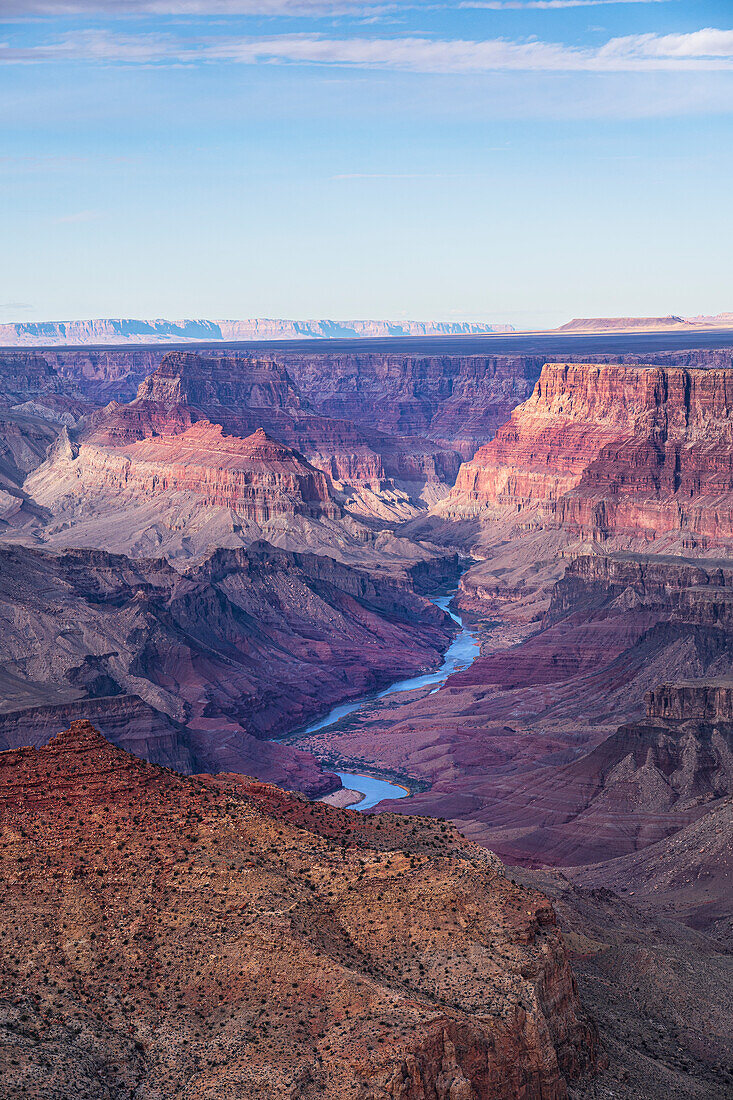 USA, Arizona, Grand Canyon National Park rock formations and Colorado river