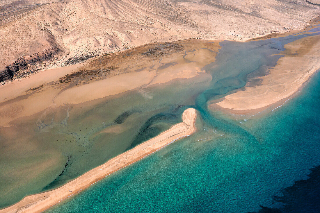 Playa de Sotavento und Laguna de Sotavento, Fuerteventura, Kanarische Inseln, Spanien, Atlantik, Europa