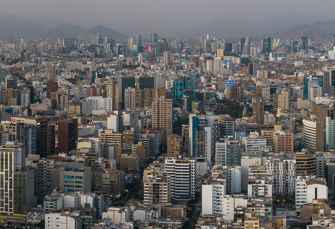 Aerial view over Lima, Peru, South America