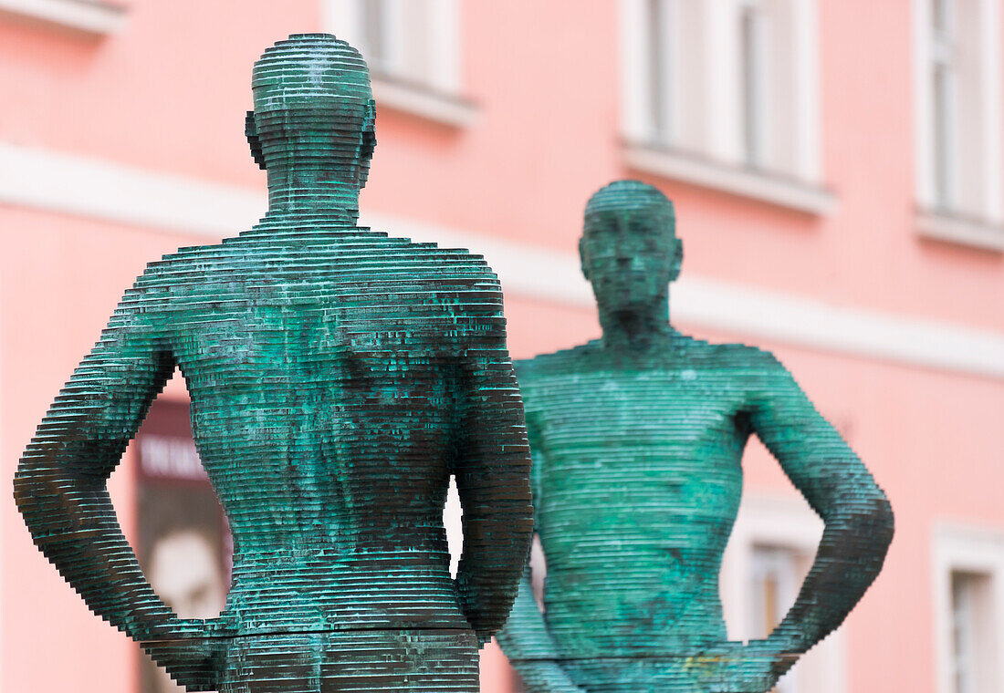 Detail der Skulptur The Piss von David Cerny, Prager Kleinseite, Prag, Tschechische Republik (Tschechien), Europa