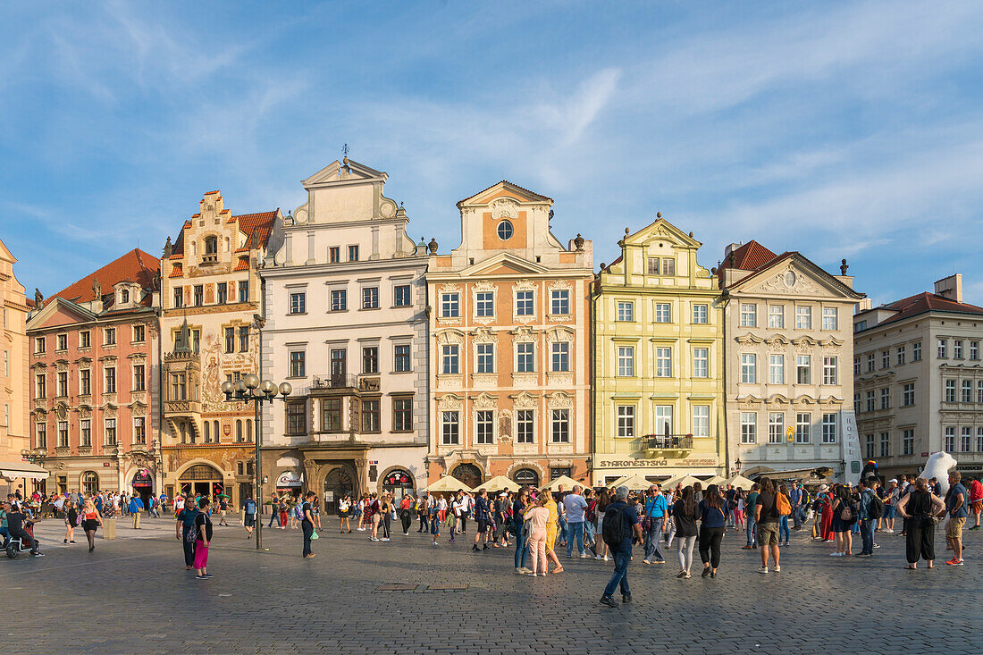 Häuserfassade am Altstädter Ring, UNESCO-Welterbe, Prag, Böhmen, Tschechische Republik (Tschechien), Europa
