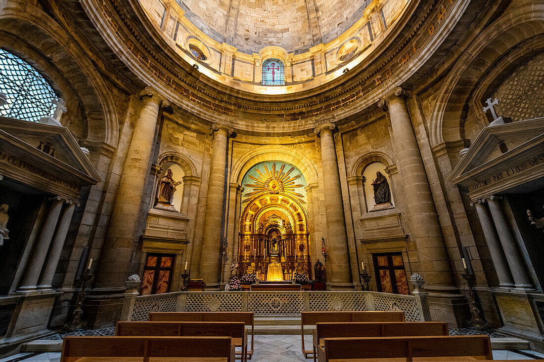 Innenraum der Kathedrale, Santiago de Compostela, UNESCO-Welterbestätte, Galicien, Spanien, Europa