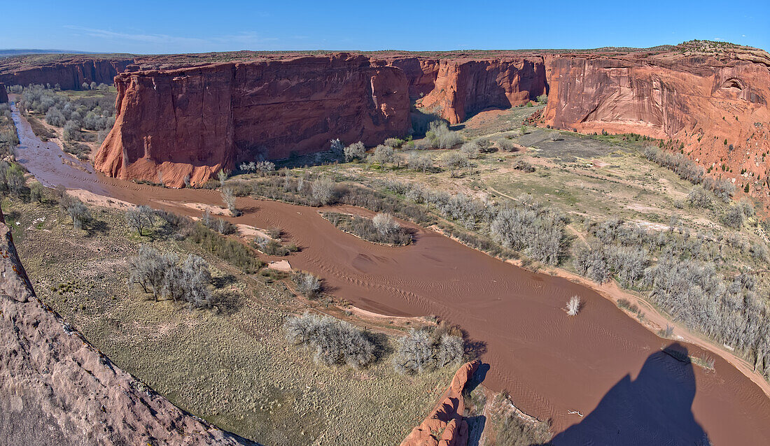 View of Tunnel Canyon in Canyon De Chelly from just west of Tseyi Overlook, Arizona, United States of America, North America