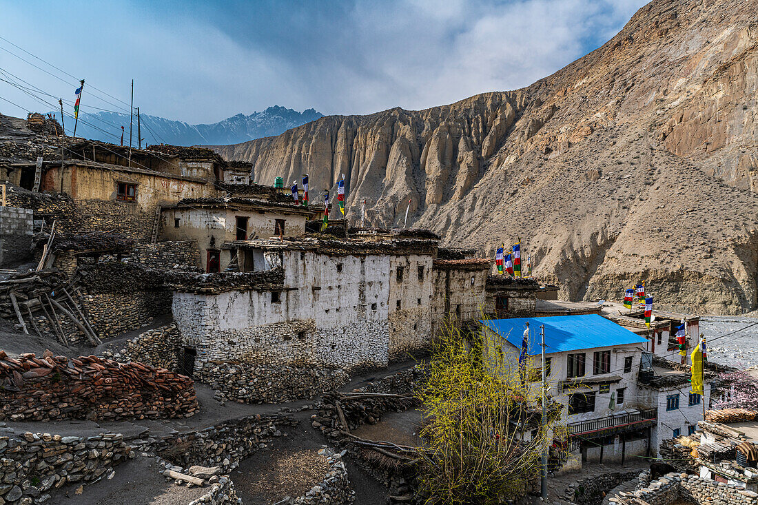 Remote Tetang village, Kingdom of Mustang, Himalayas, Nepal, Asia