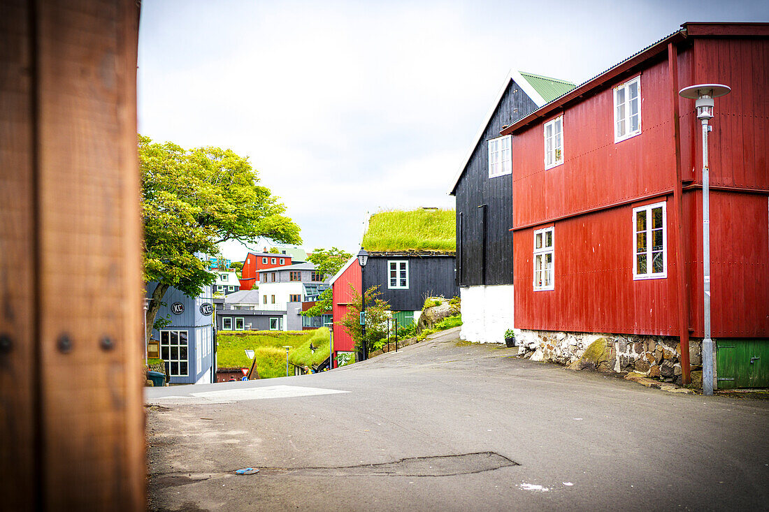 Bunte Häuser in Torshavn, Streymoy Island, Färöer Inseln, Dänemark, Europa