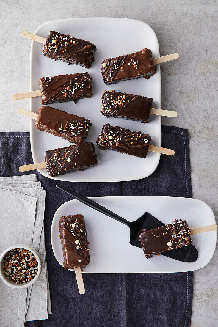 Sacher torte on sticks