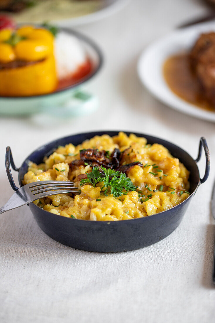 Vegan 'cheese' spaetzle