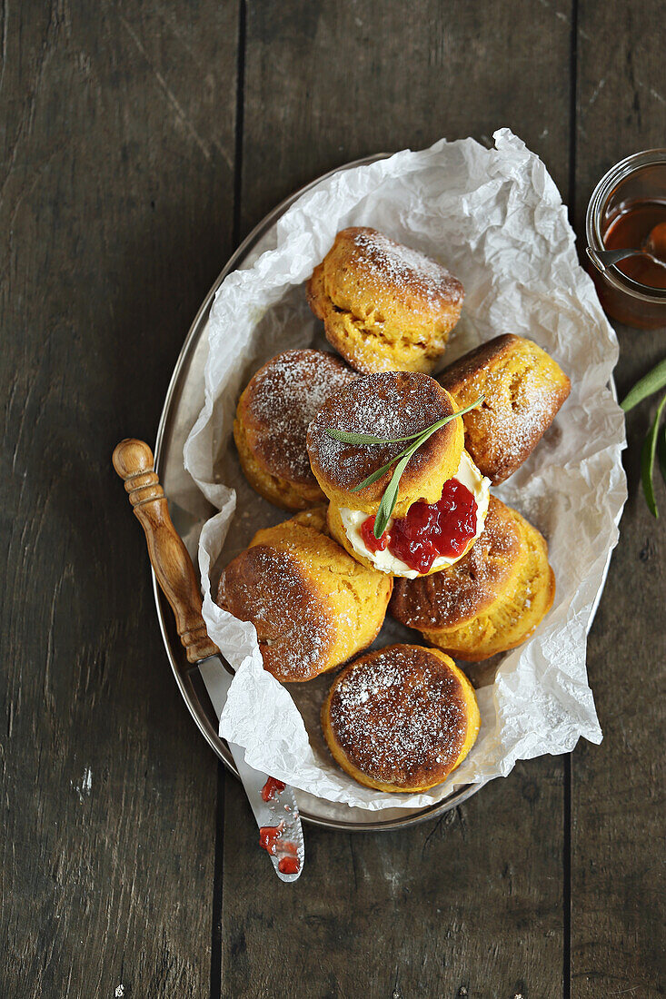 Savory pumpkin parmesan scones with sage