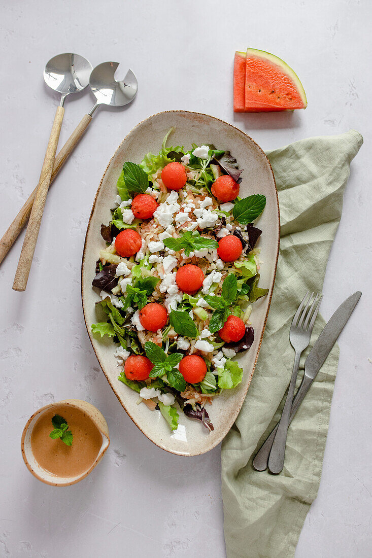 Watermelon and feta salad