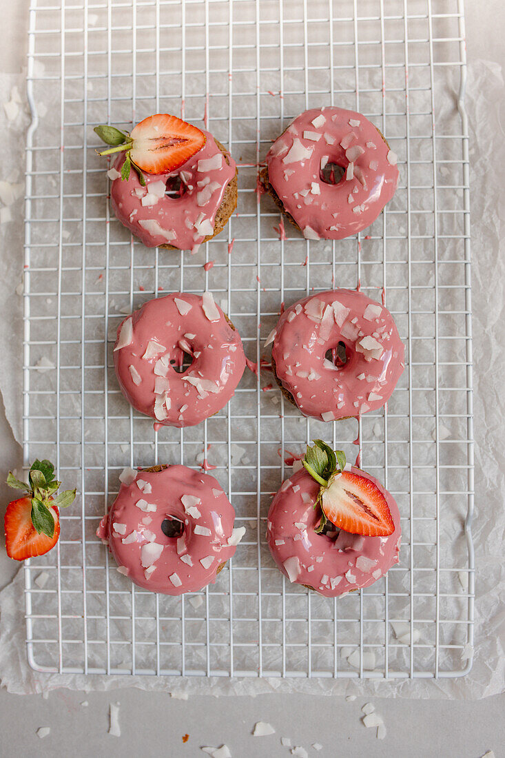 Strawberry donuts