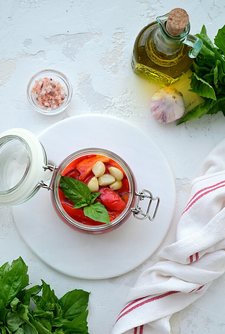 Pickled roasted peppers