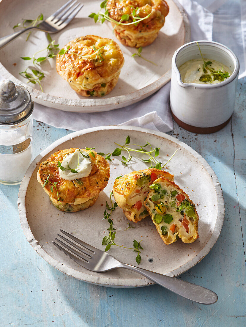 Omelette-Muffins mit Gemüse