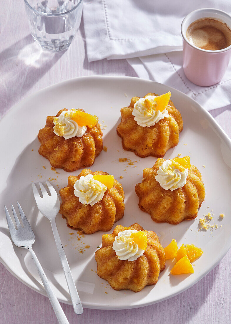 Orange mini bundt cakes