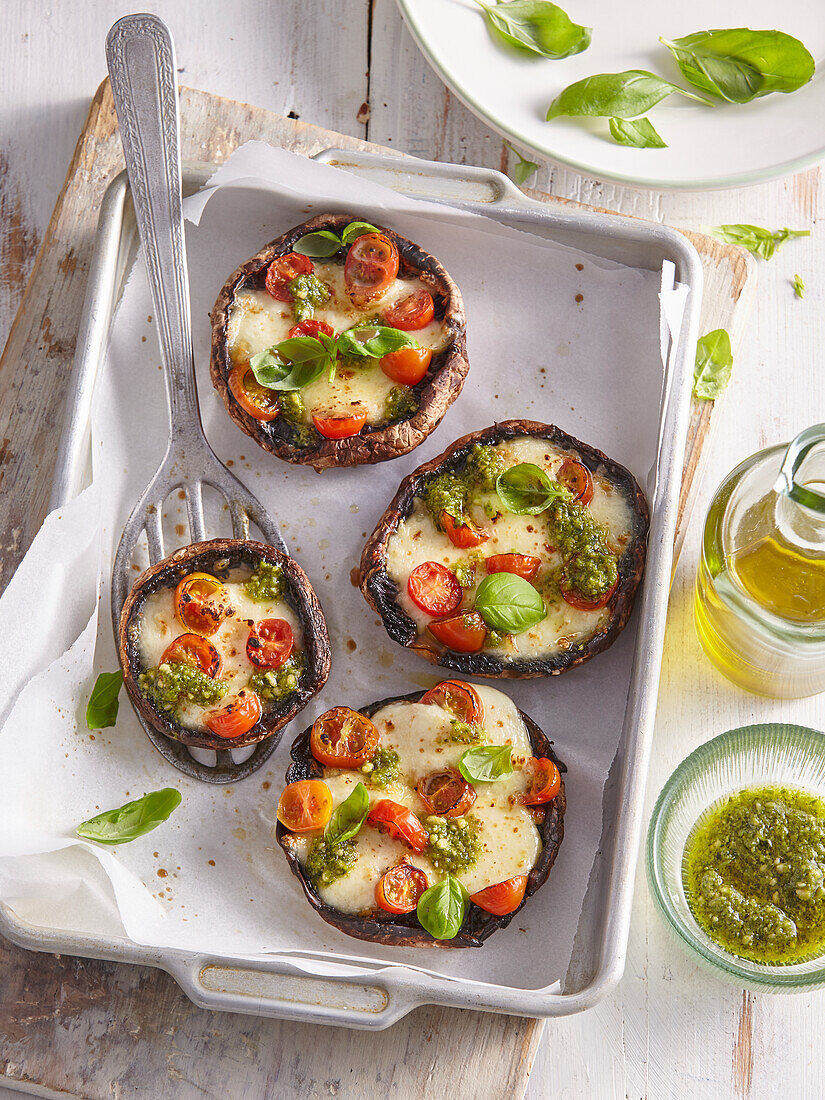 Caprese portobello mushrooms